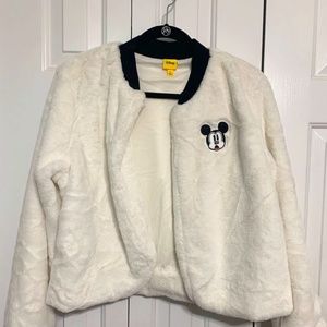 Disney White fluffy jacket girls